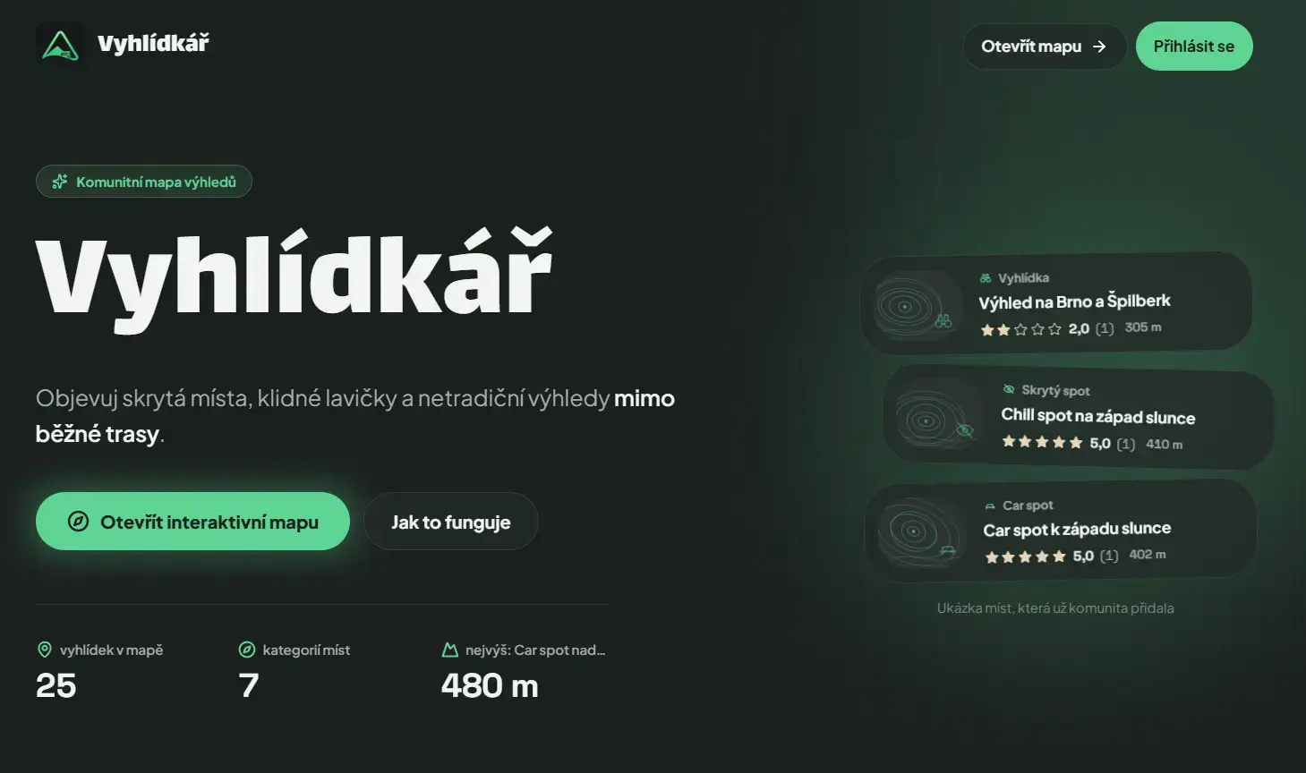 Vyhlídkář web/app